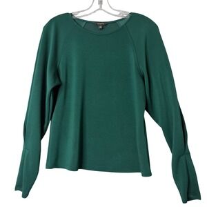 Banana Republic Factory Soft Touch Scuba Raglan Sleeve Top Womens M Forest Green